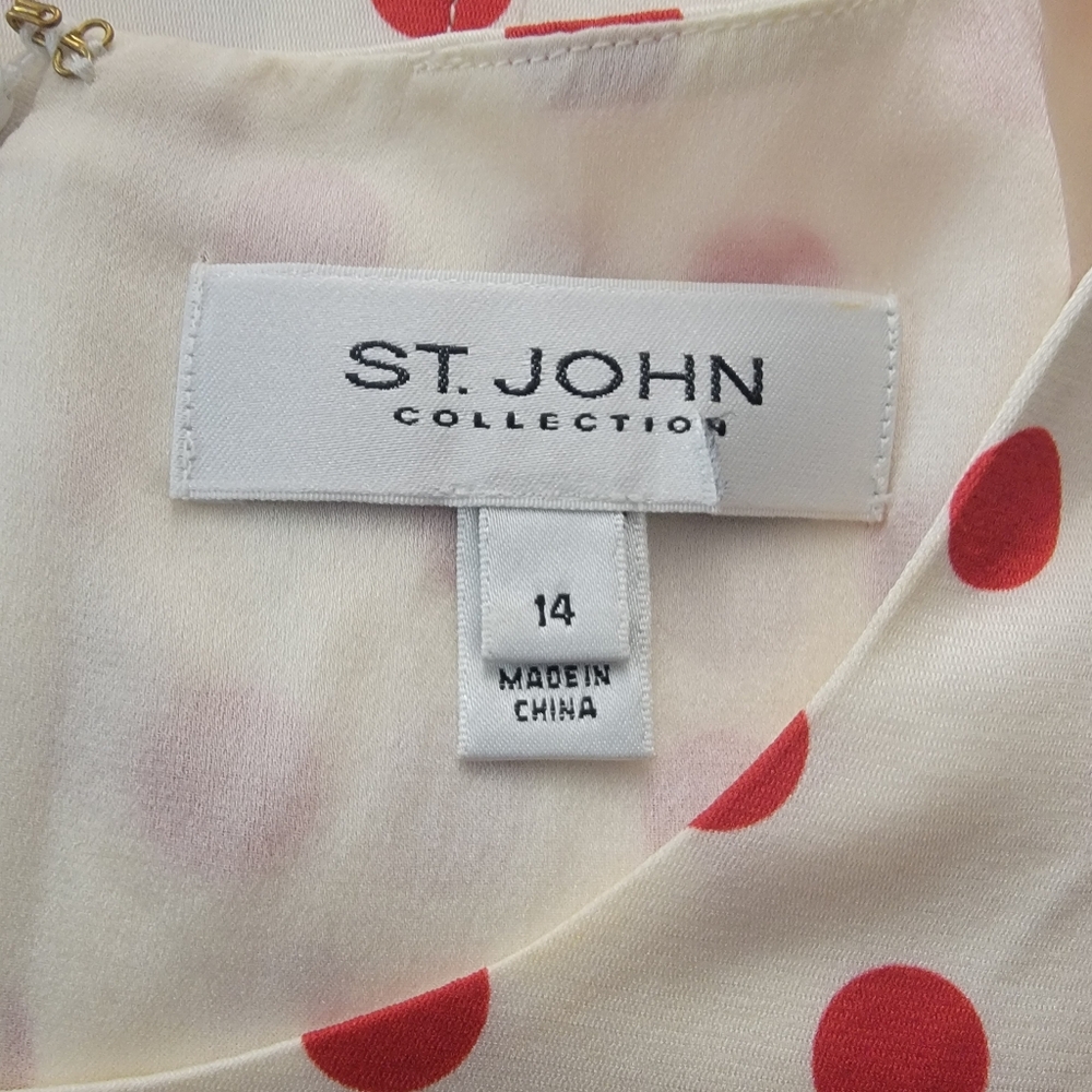 St. John Collection Polka Dot Silk Dress